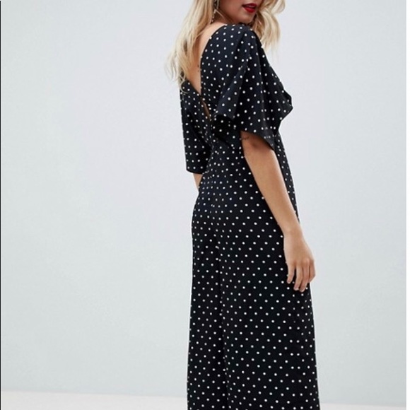 ASOS DESIGN Tea Jumpsuit in Polka Dot (sz 4) - Picture 2 of 4